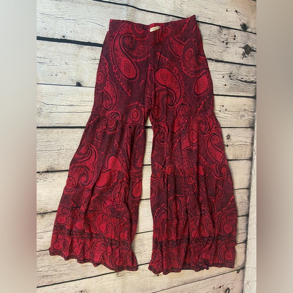 Earthbound Red & Black Paisley Print Pants - Picture 2 of 5